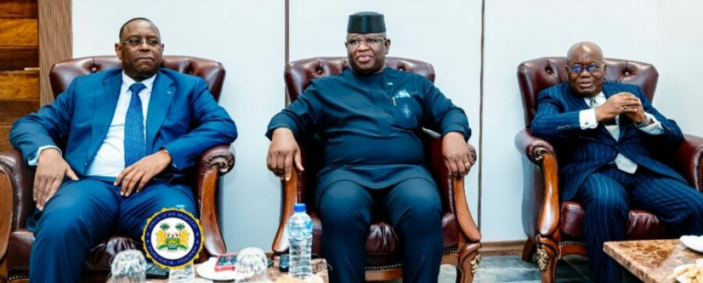 (NON CHANGE) West African leaders held talks with President Bio and former President Koroma as Sierra Leone teeters on the edge of anarchy and instability