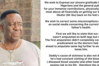 La star du rire nigériane, Mr Ibu, subit à nouveau une amputation de jambe