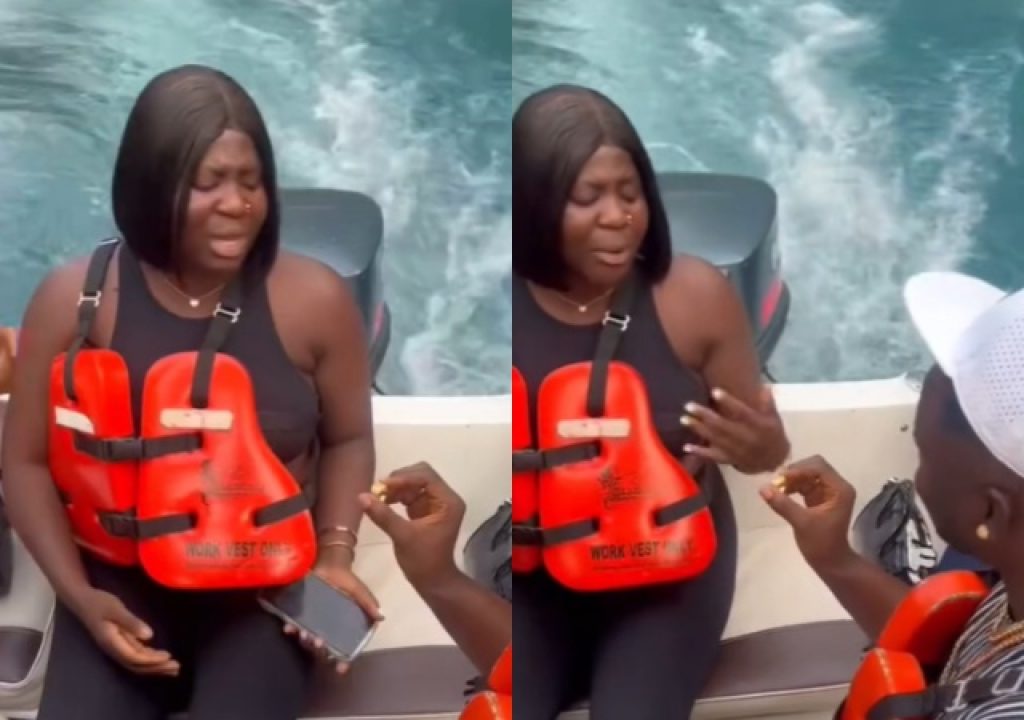 Scène surprenante : un Nigérian contraint sa petite amie à quitter le bateau en mer après son refus de mariage